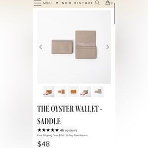 Minor History Oyster Wallet - Saddle